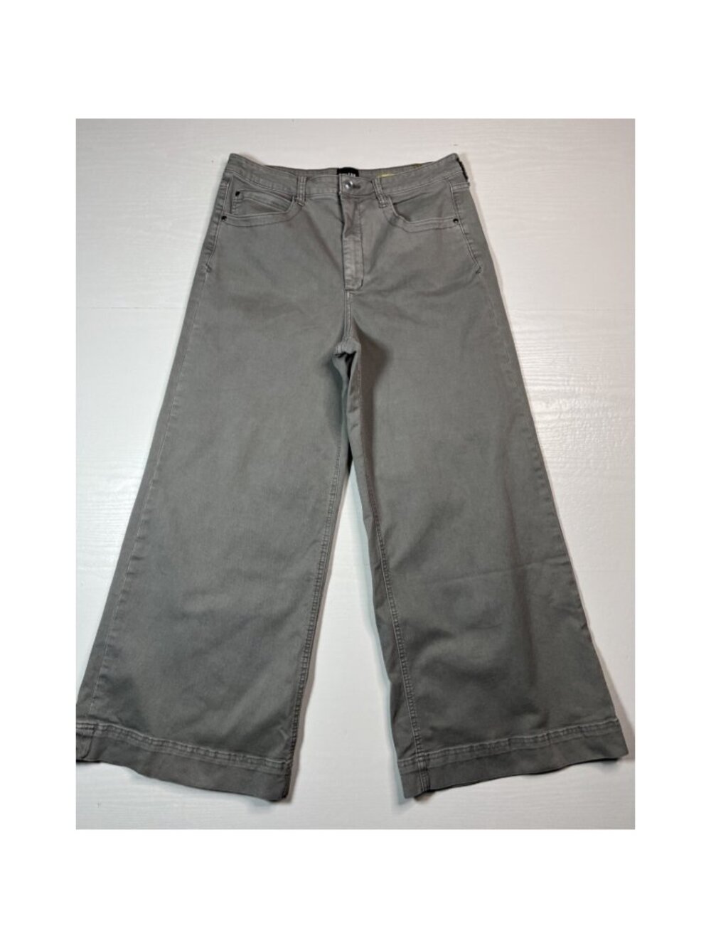 Maeve Colette Wide Leg High Rise Jeans Womens 32 Gray Cotton Stretch Full Length